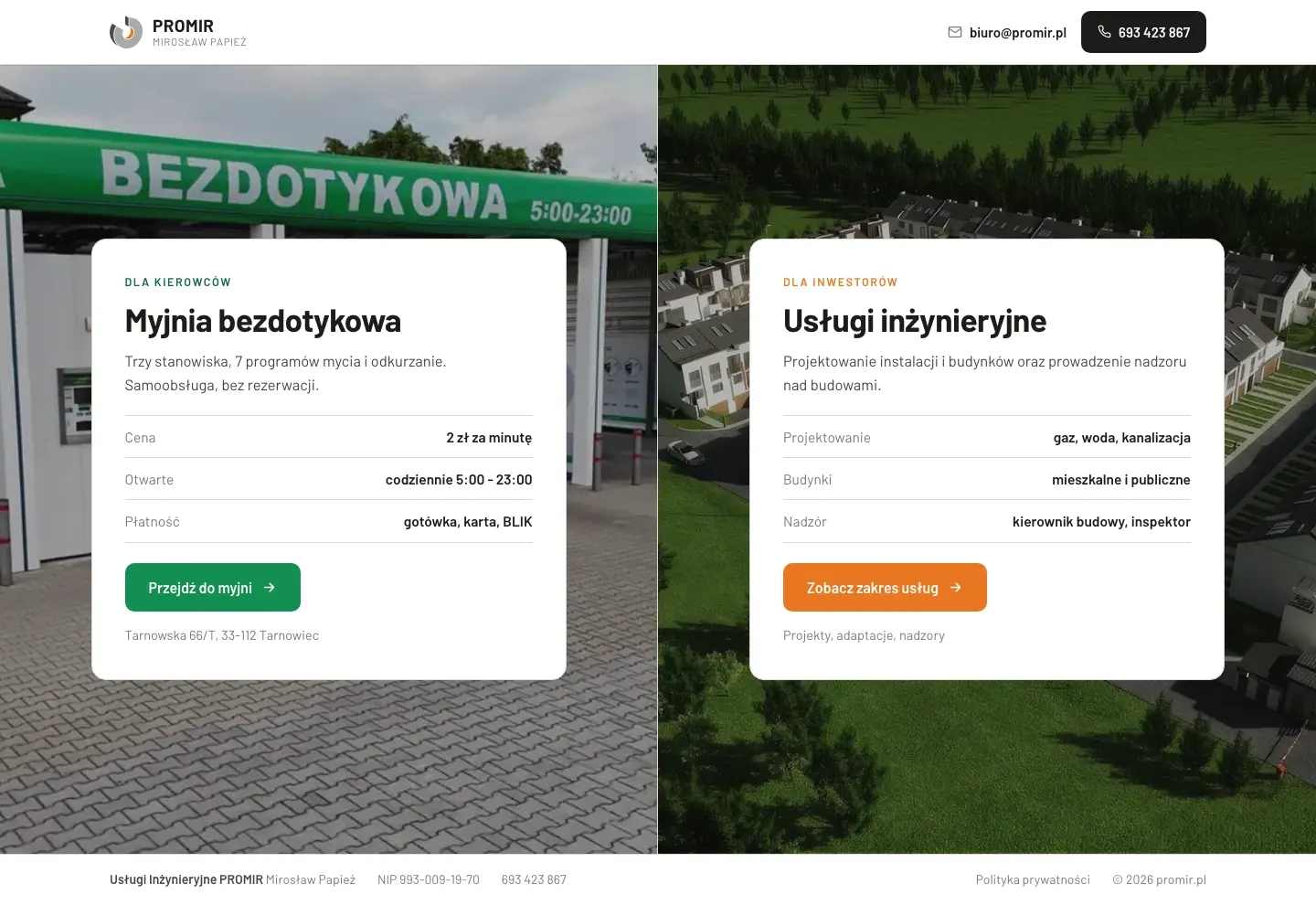 Strona wdrożona dla PROMIR