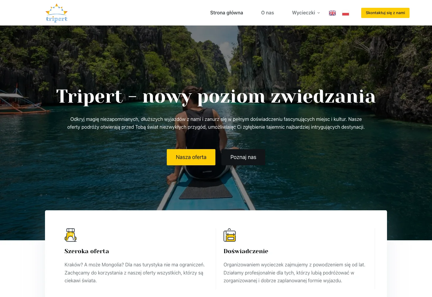 Strona wdrożona dla Tripert