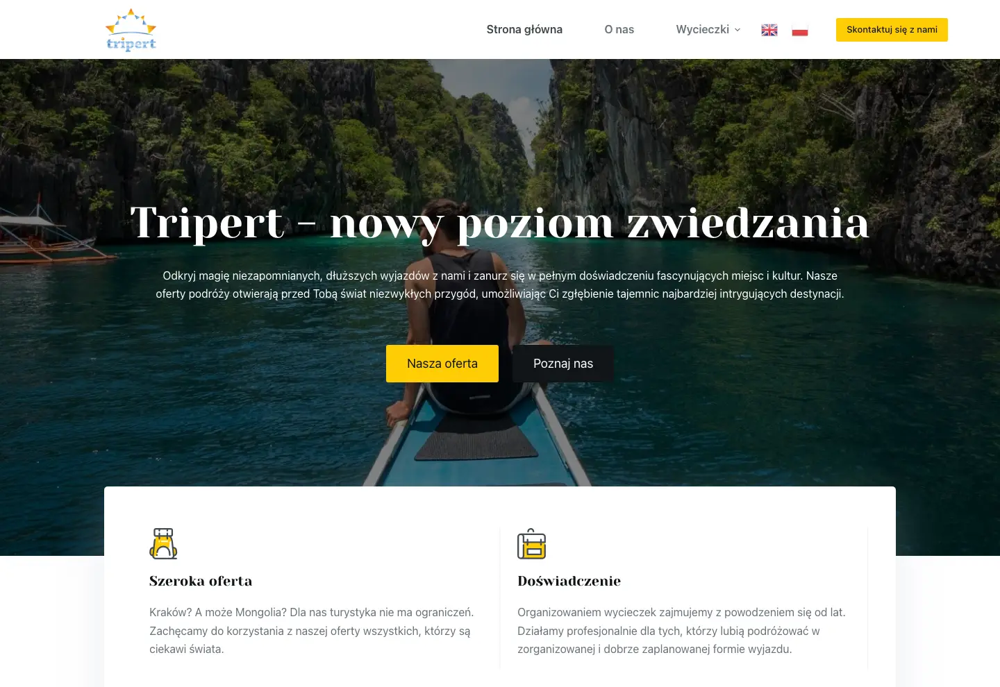 Strona wdrożona dla Tripert
