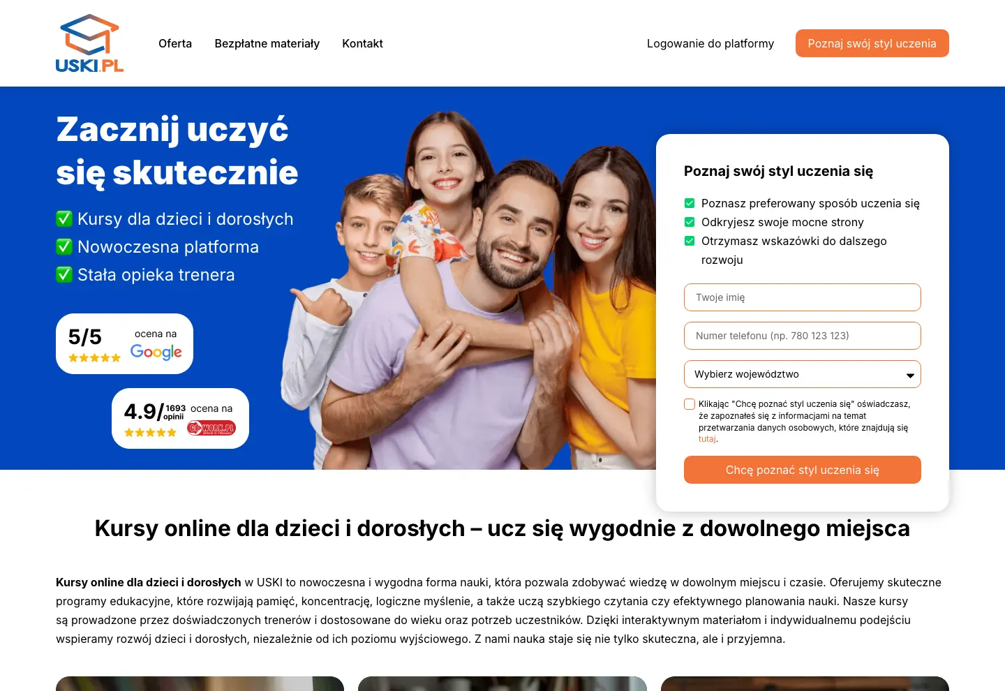 Strona wdrożona dla USKI.pl
